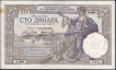 1929 One Hundred Bank Note of Yugoslavia.
