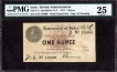 Extremely Rare One Rupee Note of 1917 Signed by H. Denning.