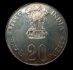 1973-Republic India-Silver Twenty Rupees Coin-Bombay Mint.