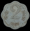 Two Paise Coin of 1965 Calcutta Mint Republic India.