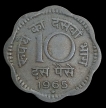 Republic India 10 Paisa 1965 Hyderabad Mint.