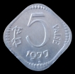 Republic India 5 Paise 1977 Hyderabad Mint.