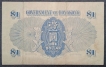 One Dollar Bank Note of Hongkong, King George VI, 1940.