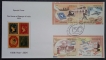 Special-Cover,-150th-Year-2004,-Used-Set-of-4-Stamps-of-150-Years-of-India-Post.