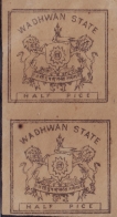 WADHWAN-STATE-HALF-PICE-IMPERF-PAIR
