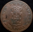 Copper 1/4 Tanga of Carlos I(AD1901) of INDO-PORTUGAL KM15