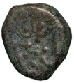 Copper 1/2 Duit of Indo-French (AD 1695) with facing figure of Goddess Kali