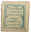 Postal Stamp of Sirmoor State - Raja Shamsher Parkash AD 1886-1898 - Pale Blue C