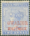 GWALIOR QV 1885-97 2a Dull blue