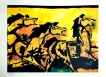 M.F. Husain serigraph of Horses Hand signed by M.F. Hussain 