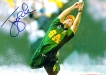 Autograph flying Photo of greatest fielder Jonty Rhodes