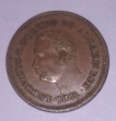 1881 Indo-Portuguese Copper One Eighth Tanga Coin of Luis I.