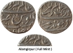 Mughal-;-Aurangzeb-Alamgir-,-Silver-Rupee,-Mint-:-Alamgirpur