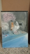 Milky dove oil painting