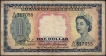 1953 One Dollar Bank Note of Malaya.