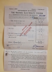 The Madras Electricity System folded meter Franked bill with a mention of War 