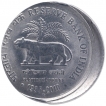 Republic India Steel 1 Rupee India Platinum Jubilee Error Coin issued year 2010.