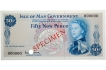 Very Rare Specimen Fifty New Pence Note of 1969 of Isle of Man.