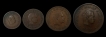 Set of 4 Bronze Tanga Coins of Indo Portuguese.