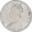 Silver One Rupee Coin of Victoria Queen of Bombay Mint of 1862