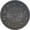 -Calcutta-Mint-Copper-One-Quarter-Anna-Coin-of-King-George-V-of-1911