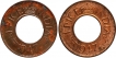  Calcutta and Bombay Mint Bronze One Pice Coins of King George VI of 1947