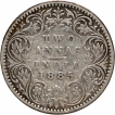 Bombay Mint Silver Two Annas Coin of Victoria Empress of 1885