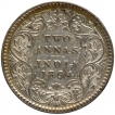 Calcutta Mint Silver Two Annas Coin of Victoria Empress of 1894