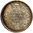 Calcutta Mint Silver Two Annas Coin of King George V of 1914