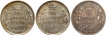 Calcutta-and-Bombay-Mint-Silver-Quarter-Rupee-Coins-of-King-Edward-VII--of-1908-and-1910