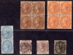 Block-of-Four-and-Pair-of-British-India-Victoria-Queen-Stamps-of-1856-1864.