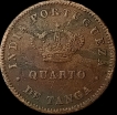 Copper Quarter Tanga Coin of  Indo Portuguese of Luiz I.