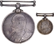 Two-Medals-(normal-and-miniature),-Kaisar-I-Hind,-Volunteer-Long-Service,-and-Good-Conduct,-King-Edward-VII,-British-India,-1903-1910.