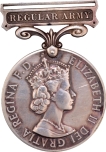 British Empire, Army Long Service and Good Conduct, Queen Elizabeth II, Silver Medal Awarded to G L Ruchat, Clasp Regular Army of year 1954. 