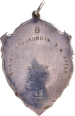 Religious Medal of the Daudi Bohras, in the name of Syedna Abi Muhammad Tahir Saif-ud-din, Silver, The Dai of the Daudi Bohras.