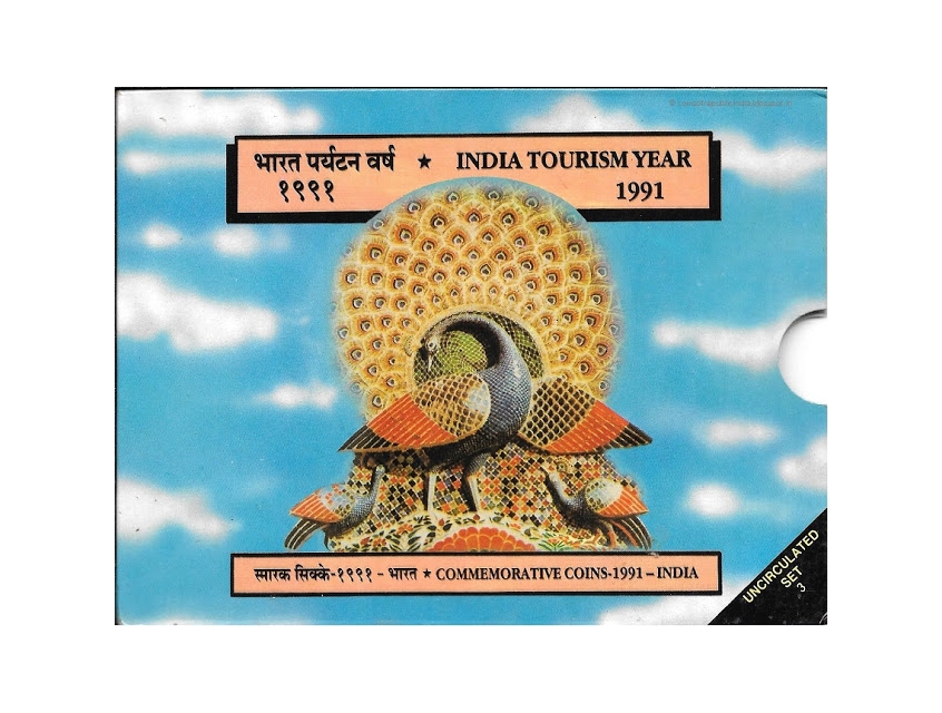 1991-India-Tourism-Year-UNC-Set-Mumbai-Mint-Set-of-3-Coins.