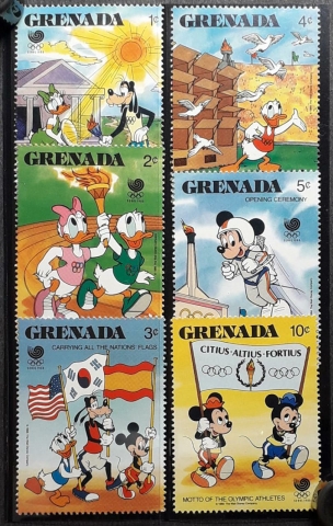 Grenada-Seoul-Olympic-Set-of-6-Stamps-In-the-Disney-Series-1998-MNH.