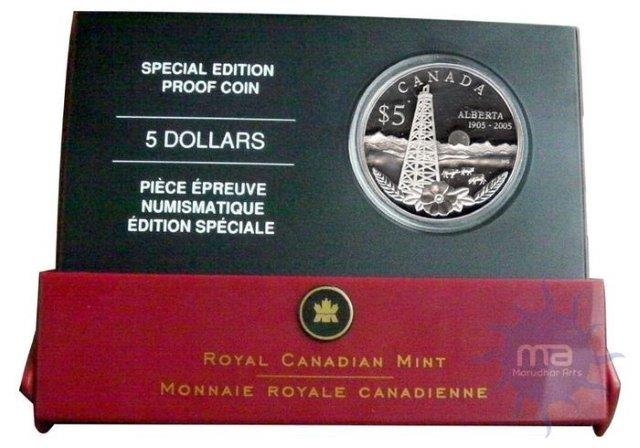 Silver-Five-Dollars-Proof-Coin-of-Canada-Issued-in-2005.