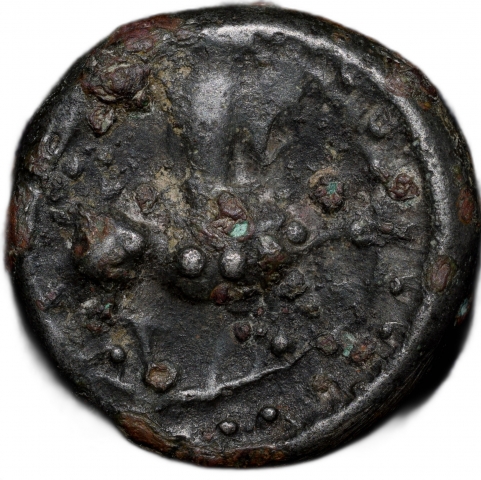 Copper-Alloy Coin of Vishnukundin Dynasty (AD 450-615) Lion & Counch Type