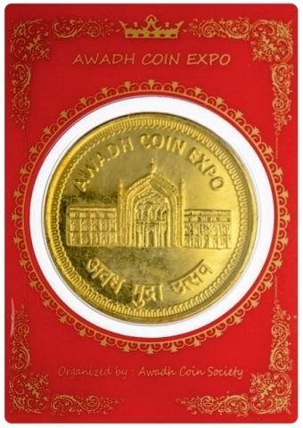 1st-Awadh-Coin-Expo-Gold-Plated-Copper-Medallion-issued-year-2019.