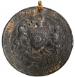 Very-Rare-Jind-State-Pewter-Medal-Issued-on-King-George-V-and-Queen-Mary-Coronation-at-Delhi-year-1911.