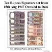 141-Different-Bank-Notes-Set-of-Ten-Rupee-all-Signatures-from-1949-to-2019.
