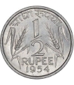 Republic-India-1/2-Rupee-1954-Calcutta-Mint.