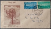 FDC,-Telegraph-Centenary-1953,-Used-2-Stamps-of-2,12-Anna.