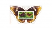 Butterfly Shapes Stamp of Blue Moon Butterfly of Pitcairn Islands of 2005.