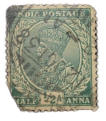 Postal-Stamp-of-George-V-1/2-Anna---Dark-Green-Colour---Used-as-per-Image.
