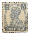 Postal-Stamp-of-George-VI-3-Pies-Dull-Dark-Blue-&-White-Colour---Used-as-per-Ima