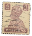 Postal-Stamp-of-George-VI-4-Annas-Dull-Brown-&-White-Colour---Used-as-per-Image.