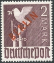 1949-Germany-Berlin-1Mark-Dark-Purple-(Dove-of-Peace)-MNH,-SC#34,-SW#34