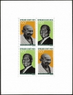 Souvenir-Sheet-of-Gandhi-&-John-Luthuli-with 4V-Stamps-of-Upper-Volta-issued-year-1969.